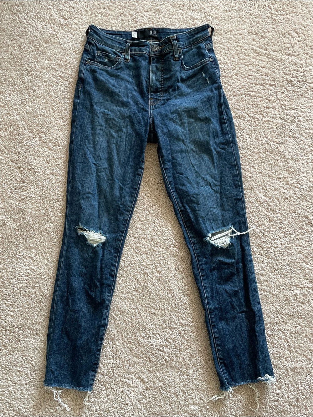 KUT from the Kloth High-Rise, Ankle Cut, Straight Leg Jeans